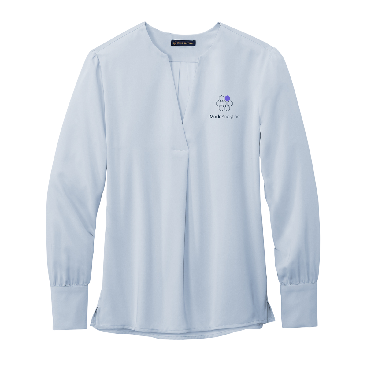 Custom Women’s  Brooks Brothers Open-Neck Satin Blouse