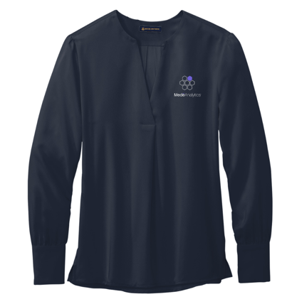 Custom Women’s  Brooks Brothers Open-Neck Satin Blouse